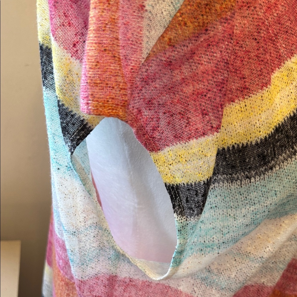 Tribals Striped Multicolor Open Front Maxi Cardigan Size L EUC - Picture 4 of 7